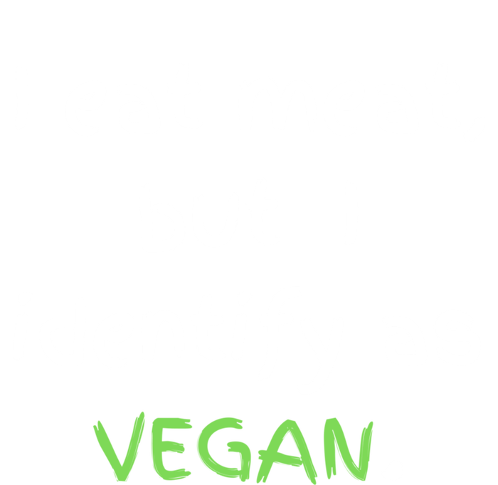 I Eat Meat But I Identify As Vegan Funny Sarcastic Tee Gift Sustainable Knit Beanie