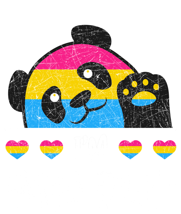 Im Pan Duh Cute Animal Panda Pansexual Flag Queer Pansexual Cute Gift Women's T-Shirt