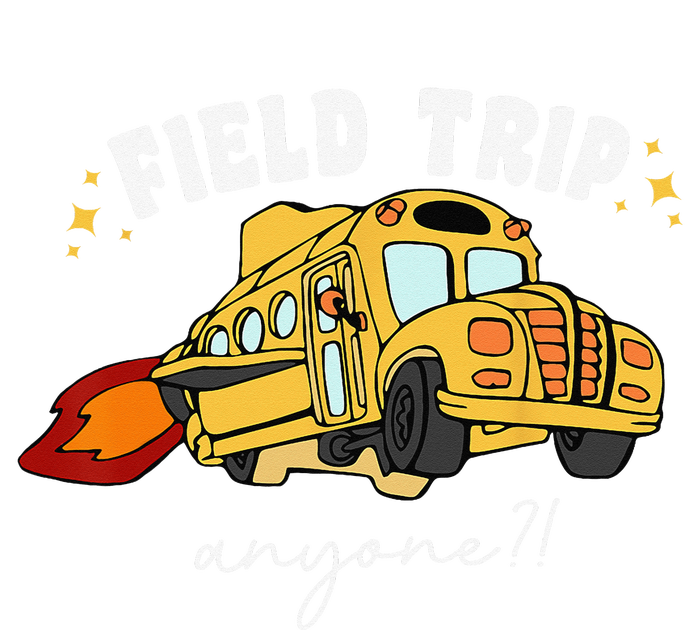 Field Trip Anyone Field Day Teacher Student School Funny Bus Women's Knotted Racerback Tank