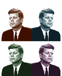 John Fitzgerald Kennedy 35th President Retro Block Portraits Garment-Dyed Heavyweight T-Shirt