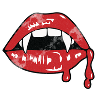 Vampire Lips Lazy Halloween Costume Blood Fangs Cool Gift Ladies Long Sleeve Shirt