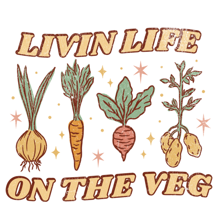 Living Life On The Veg Funny Vegan Pun Vintage Garden Gift T-Shirt