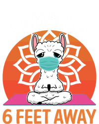 Llamastay 6 Feet Away Funny Llama Yoga Namaste Mask Gift Women's Flannel Pajama Set