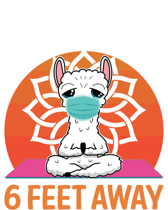 Llamastay 6 Feet Away Funny Llama Yoga Namaste Mask Gift Women's Flannel Pajama Set