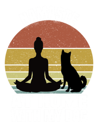 Namaste At Home With My Dog Vintage Dog Lover Owner Yoga Gift T-Shirt