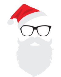 Hipster Santa Face With Hat Beard And Glasses Christmas Cool Gift T-Shirt