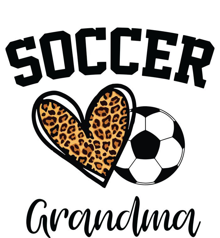 Soccer Grandma Leopard Heart Funny Mothers Day T-Shirt