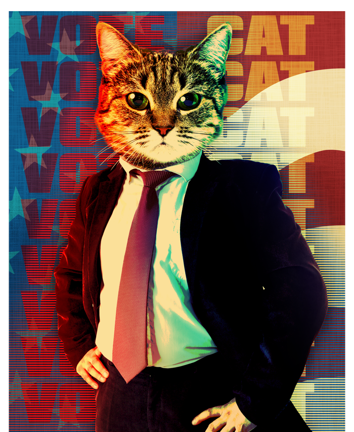 Funny Retro Vintage Election Vote Cat T-Shirt