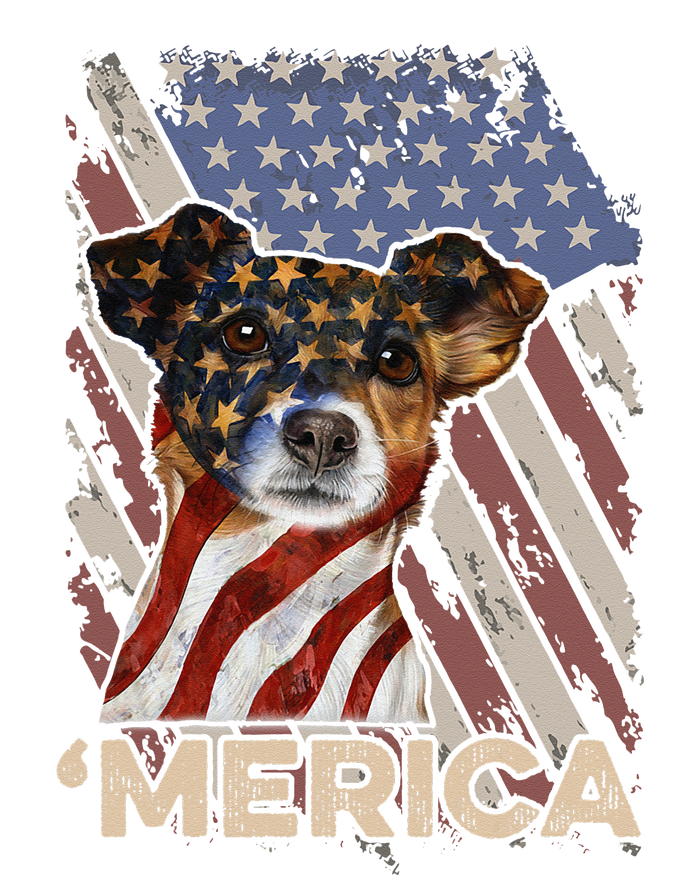 American Flag Jack Russell Terrier Patriotic Dog 4th Of July Ladies Essential Flowy Tank