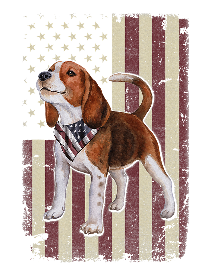 Beagle American Flag Bandana Patriotic 4th Of July Tall Hoodie