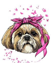 Breast Cancer Awareness Shih Tzu Dog Pink Ribbon Survivor Wool Snapback Cap