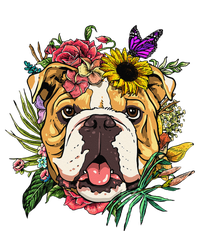 Floral American Bulldog Botanical Plant Flower Dog Lover Women's Racerback Tank