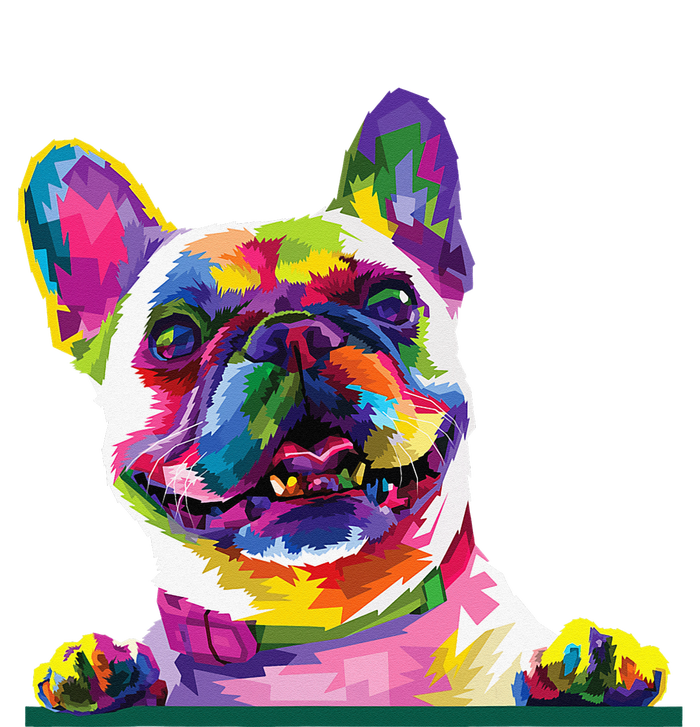 French bulldog Colorful happy Dog 's face Pop Art Style Sustainable Beanie