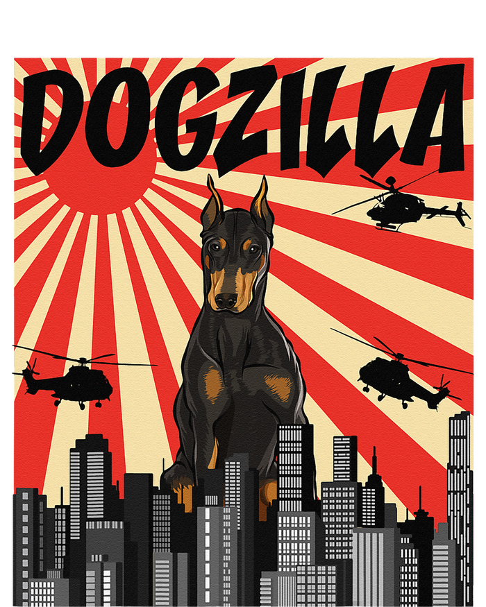 Funny Retro Japanese Dogzilla Doberman Pinscher Poster