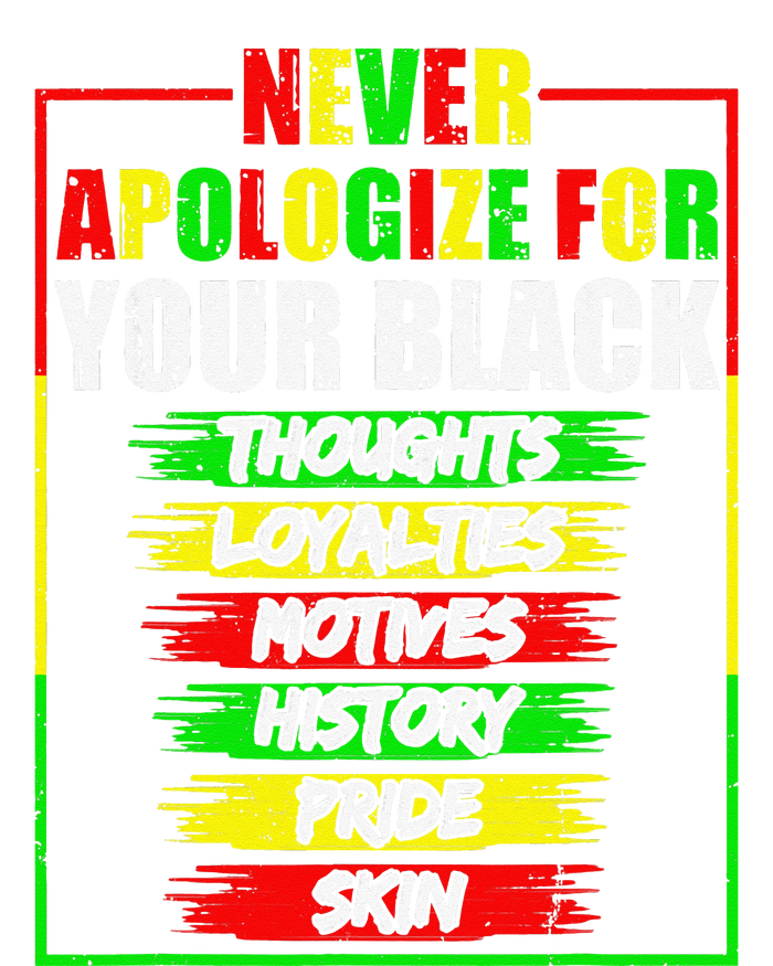 Never Apologize For Your Blackness Black History Juneteenth T-Shirt