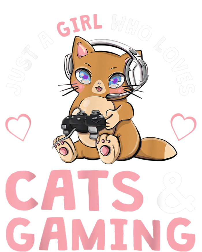 Just A Girl Who Loves Cats And Gaming Cute Gamer Cat Dry Zone Grid Polo