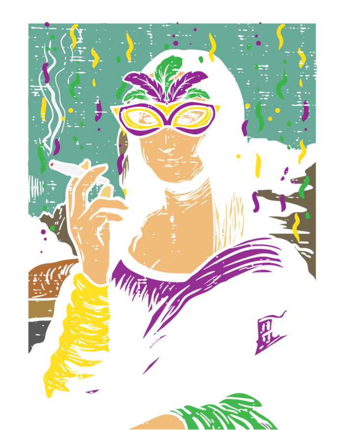 Mardi Gras Mona Lisa Smoking Weed Cannabis 420 Stoner Gift Great Gift Zip Tote Bag