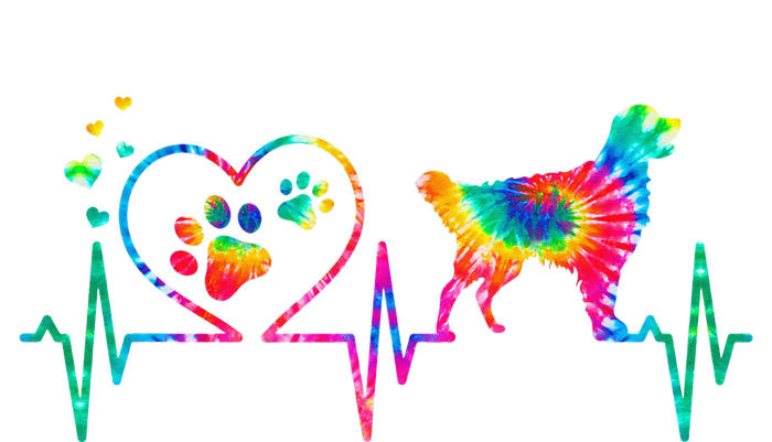 Golden Retriever Mom Dad Heartbeat Tie Dye Dog Gift T-Shirt