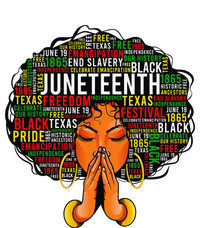 Juneteenth Melanin Black  Natural Hair Afro Word Art T-Shirt