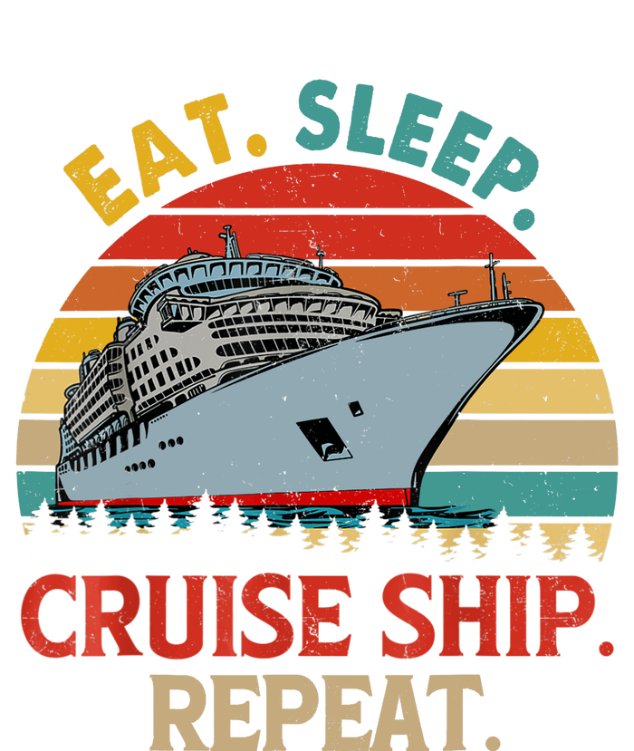 Vintage Eat Sleep Cruise Ship Repeat Funny Cruise Ship Lover Ladies Long Sleeve Shirt