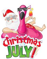 Funny Christmas in July Summer Flamingo Float Xmas T-Shirt