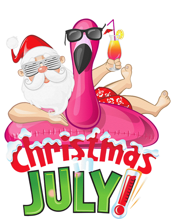 Funny Christmas in July Summer Flamingo Float Xmas T-Shirt