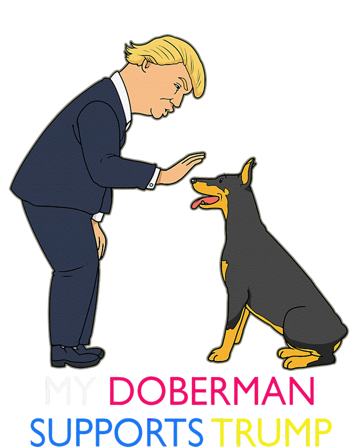 My Doberman Supports Trump Gift Doberman Pinscher Women's Perfect Tri Tunic Long Sleeve Shirt