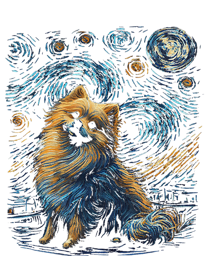 Pomeranian Dog Starry Night Dogs Lover Gifts Graphic T-Shirt