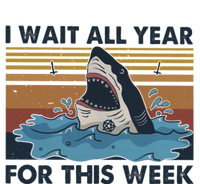 I Wait All Year For This Week Funny Shark Vintage Beach Gift T-Shirt