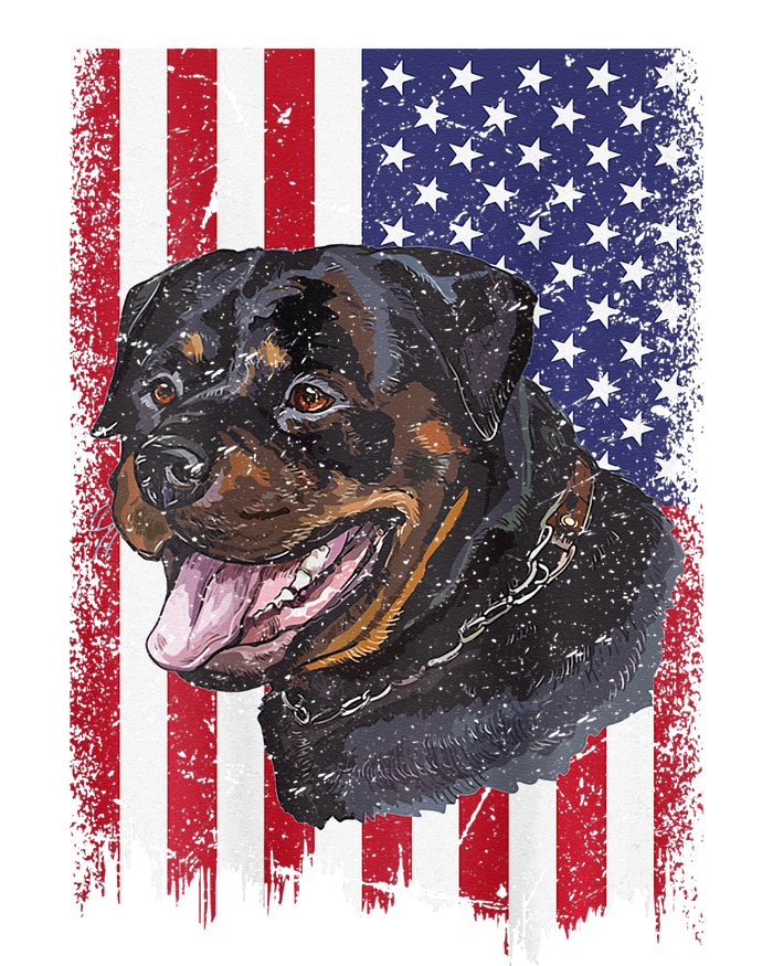 Vintage Rottweiler Dag Lover Father's Day USA American Flag T-Shirt