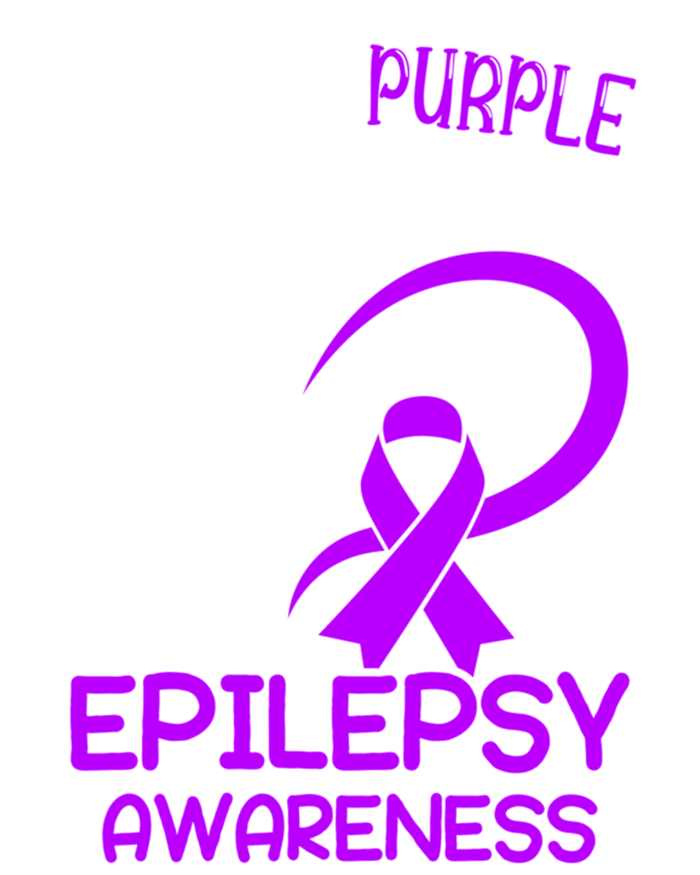 I Wear Purple For Me Epileptic Seizure Epilepsy Awareness Gift Striped Beanie with Solid Band