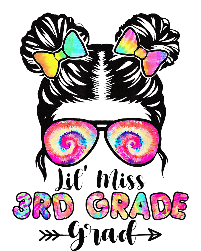 Lil' Miss 3rd Grade Grad Graduation Messy Bun T-Shirt