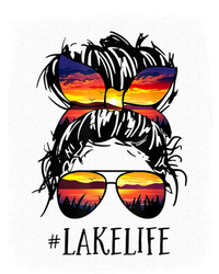 Lake Life Gift Messy Bun Mom Grandma Gift T-Shirt