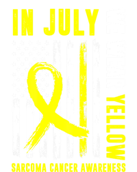 In July We Wear Yellow Sarcoma Cancer Awareness Us Flag Cute Gift T-Shirt