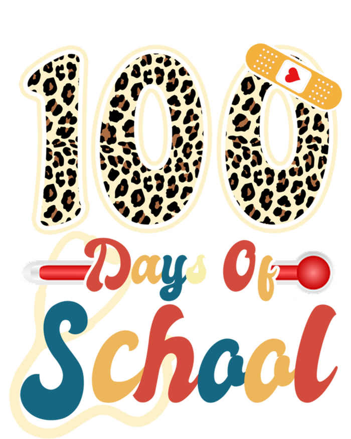 Leopard 100 Days Of School Nurse Stethoscope Teacher Student Gift Kids Hoodie