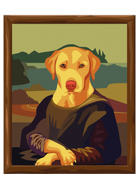 Funny Mona Lisa Yellow Lab Dog Art Parody Button