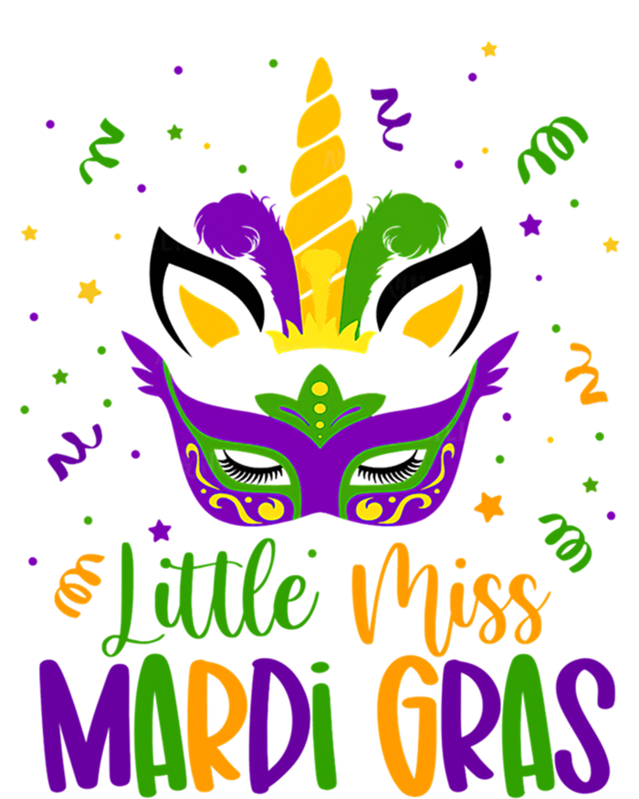 Little Miss Mardi Gras Gift Unicorn Face Gift Tie-Dye T-Shirt