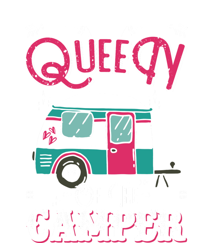 Women Queen Of The Camper Funny Camping Outdoor RV Full-Length Apron With Pockets