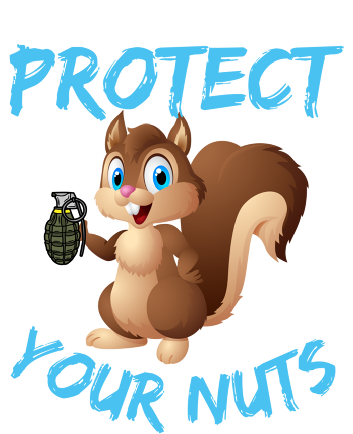 Protect Your Nuts Squirrel Inappropriate Adult Humor Gift Stripe Pom Pom Beanie