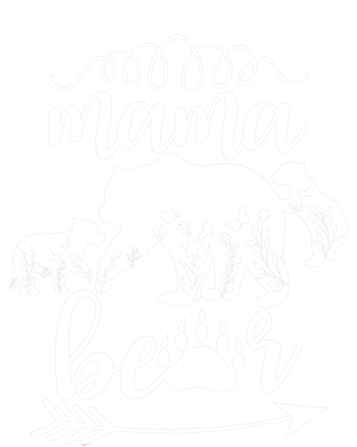 Floral Mama Bear Mom Of 2 Mama Bear Two Cub Floral Mama Bear T-Shirt