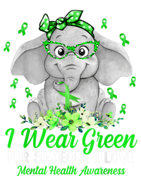 I Wear Green For Mental Health Awareness Ribbon Elephant Baby Bodysuit