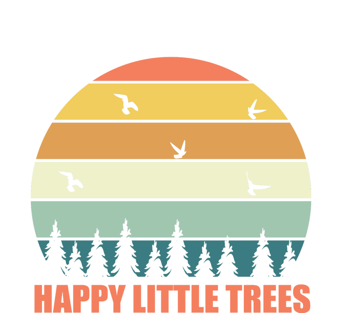 Happy Little Trees Retro Style Camping Gift T-Shirt