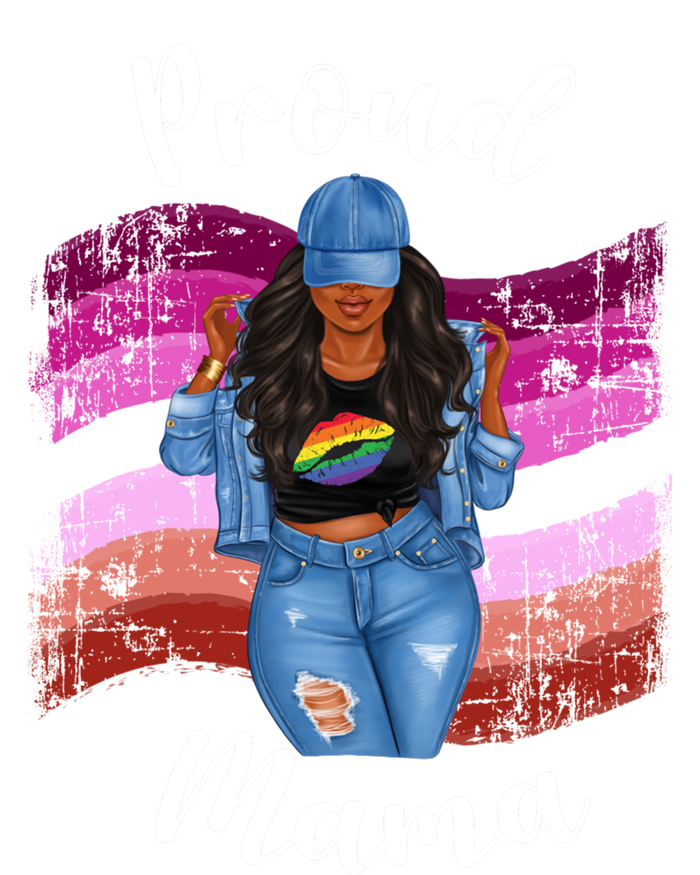 Proud Mama Lesbian Pride Lgbtq Black Mom Lesbian Flag Cute Gift Long Sleeve Shirt