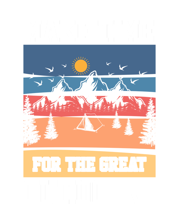 Retro Make Time Foe The Great Outdoors Camping For Camper Long Sleeve Pajama Set