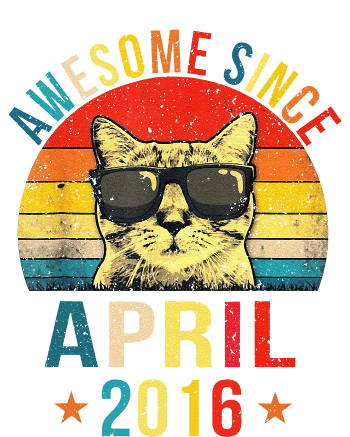 Awesome Since April 2016 5th Birthday Gift Cat Lover T-Shirt