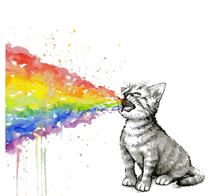 Kitten Rainbow Vomit Funny Rainbow Cat Magnet