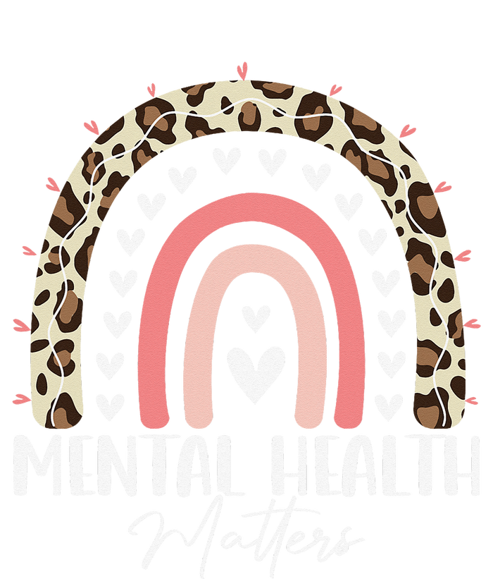 Mental Health Matters Awareness Month Rainbow Leopard Flat Bill Trucker Hat