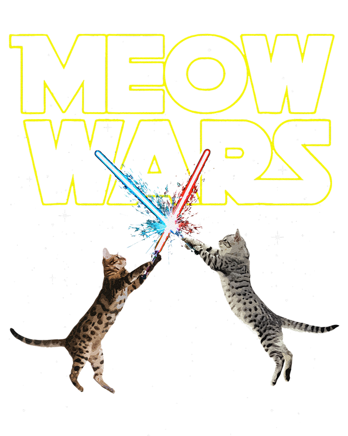 Meow Wars Space Cat Laser Cat Funny Cat Lover T-Shirt