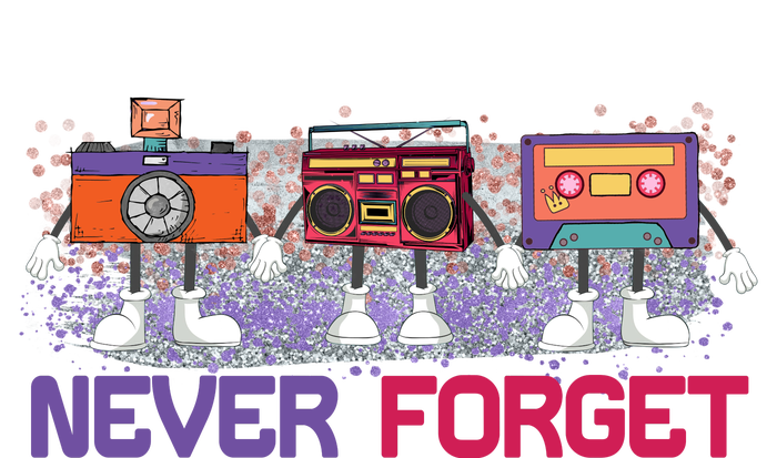 Never Forget Tape Cassette Floppy Disk T-Shirt