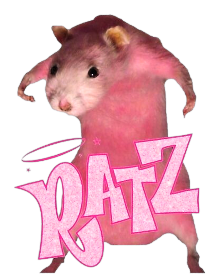 Ratz Funny Rat Funny Mouse Ratz Pink Ratz Mouse Meme Flat Bill Trucker Hat